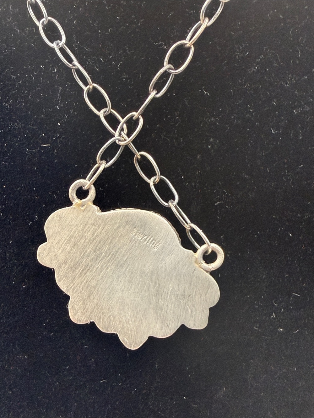 925 Matte Sterling Silver Golden Hills Turquoise Stone Pendant Necklace 16-18” - Picture 3 of 6